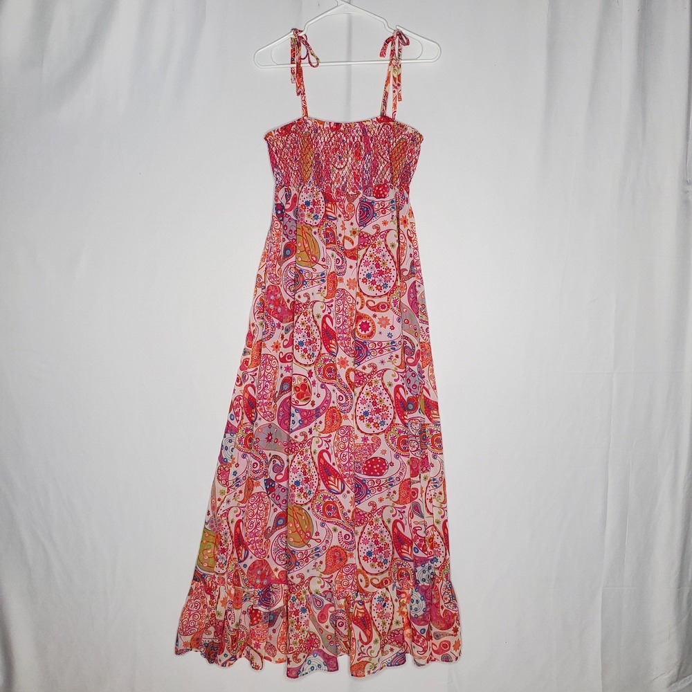 Liberty Of London Target Maxi Dress Medium Smocked Paisley Floral Ruffle Y2K 00s